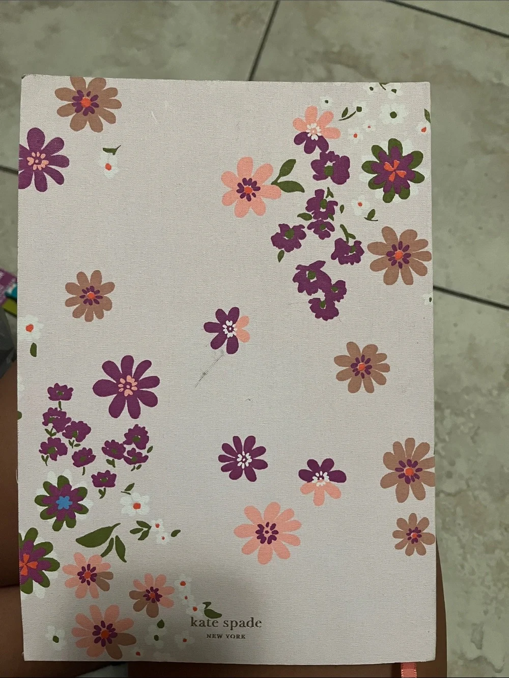 kate spade Pink Floral Hardcover Notebook with Purple Accents